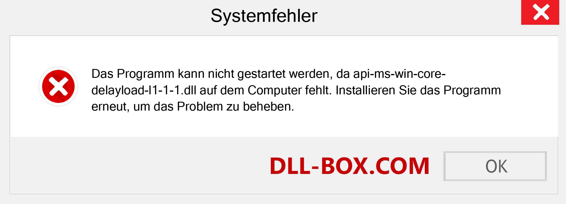 api-ms-win-core-delayload-l1-1-1.dll-Datei fehlt?. Download für Windows 7, 8, 10 - Fix api-ms-win-core-delayload-l1-1-1 dll Missing Error unter Windows, Fotos, Bildern